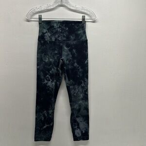 Lululemon Align High Rise Crop Cropped Leggings Pants 23" Tie Dye Blue Size 4